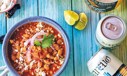 Frijoles Borrachos (Drunken Beans) and Pickled Onions